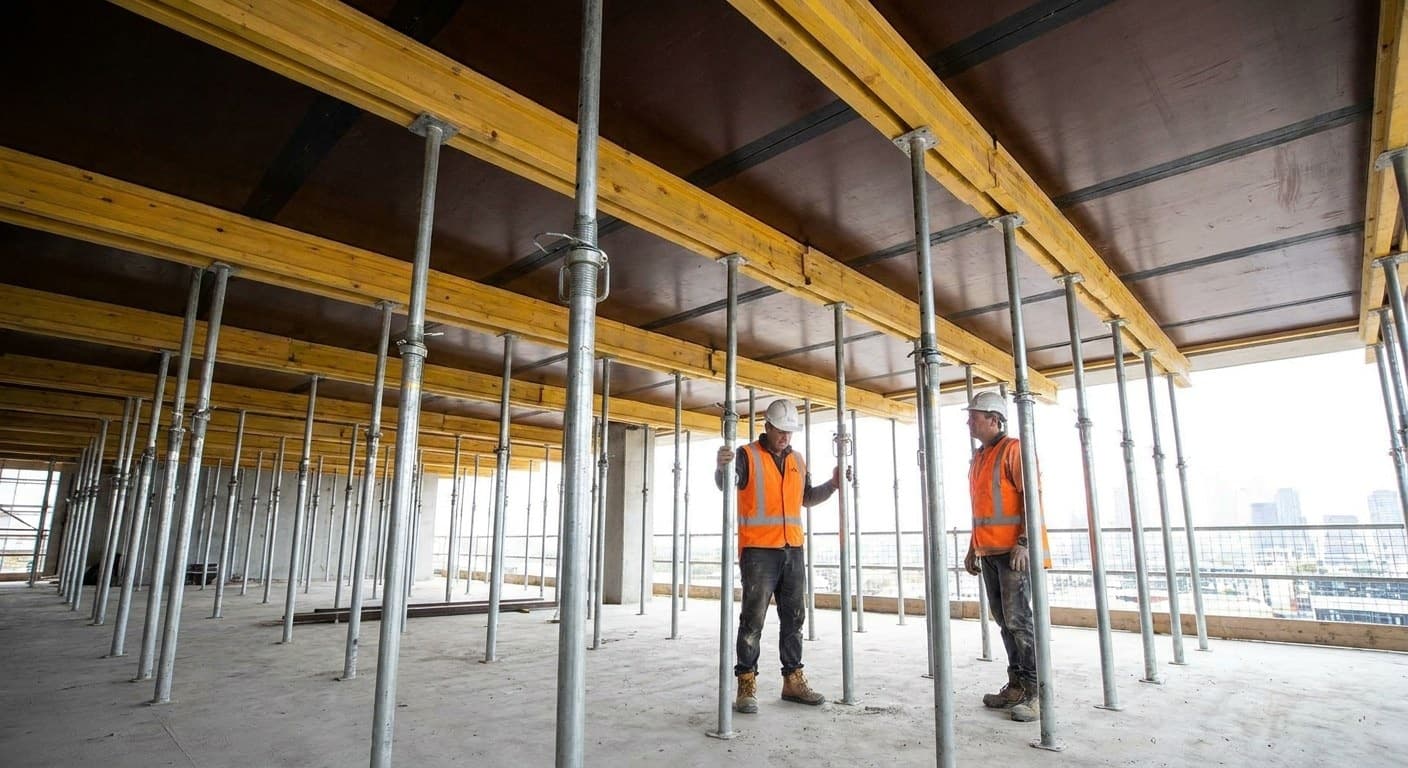 Slab Formwork Explained: How Floor Forms Carry Wet Concrete and Where the Plywood Sits