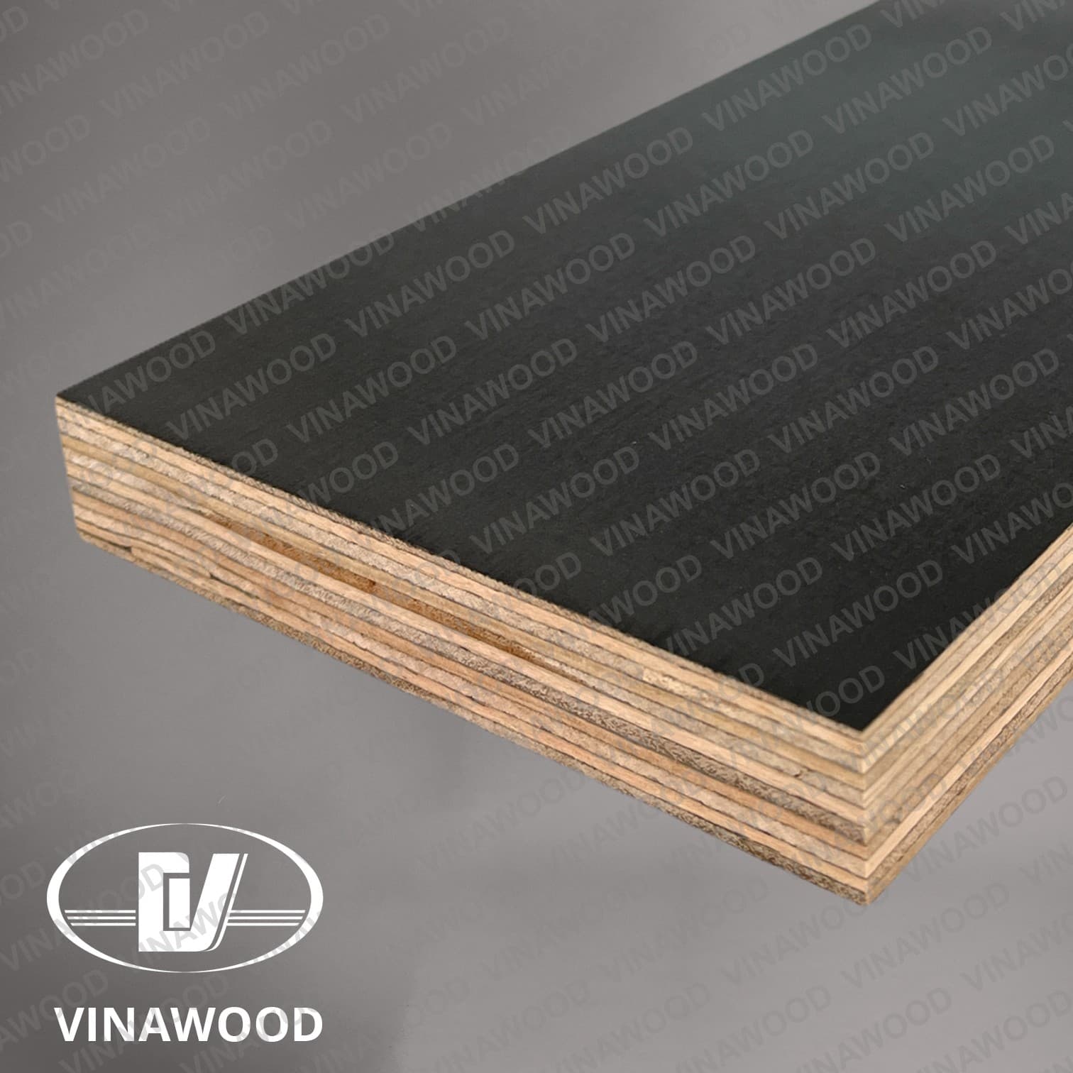 Film-faced Vietnam plywood specimen — Phenolic · brown / black